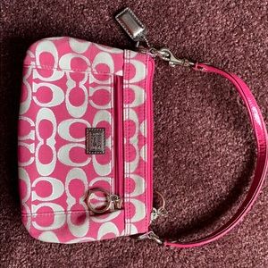 Pink coach wristlet